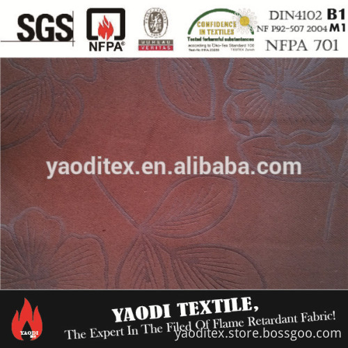 Wholesale fire resistant fireproof flame retardant 100% polyester breathable blackout fabric for curtains